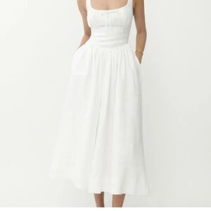 Reformation Balia Linen Dress Ivory - Size 8